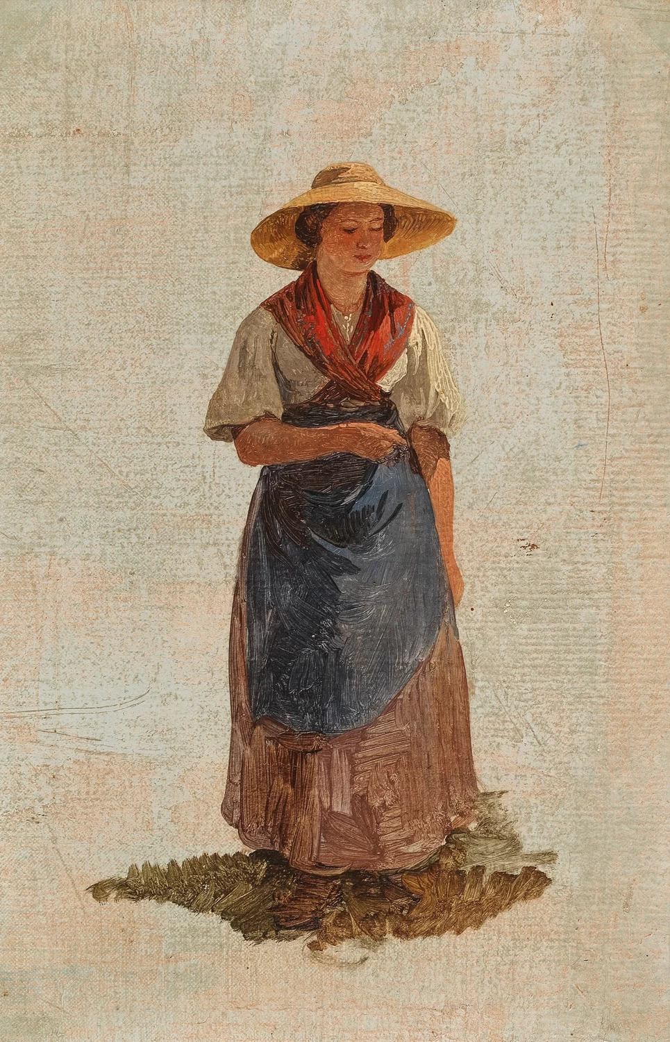 Giovane donna in costume tradizionale